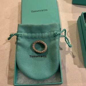 Tiffany silver mesh ring, size 5